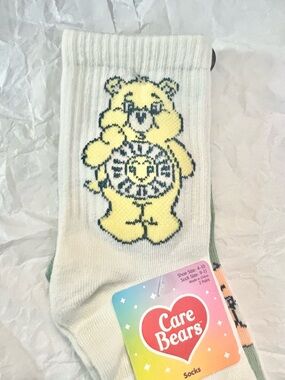 NWT Care  Bear Socks Set with Cartoon Graphic -  Sock Size 9-11 Shoe Size 4-10